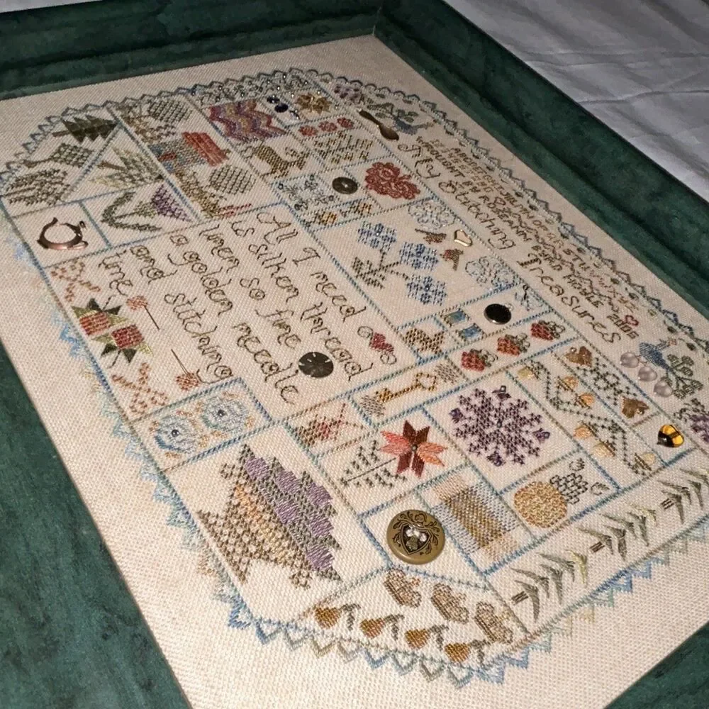 Jeanette Douglas “Spring Treasures” Finished Cross Stitch